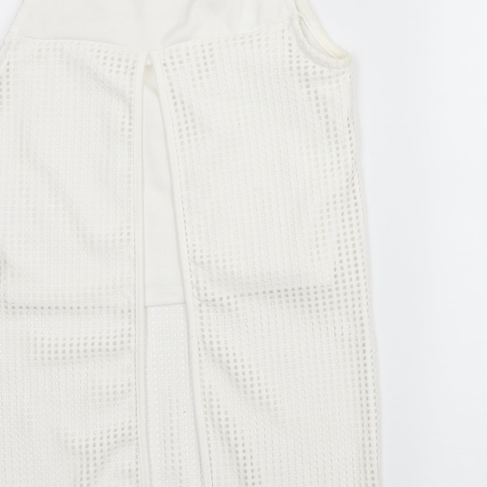 River Island Womens White   Basic Tank Size 10  - Open back