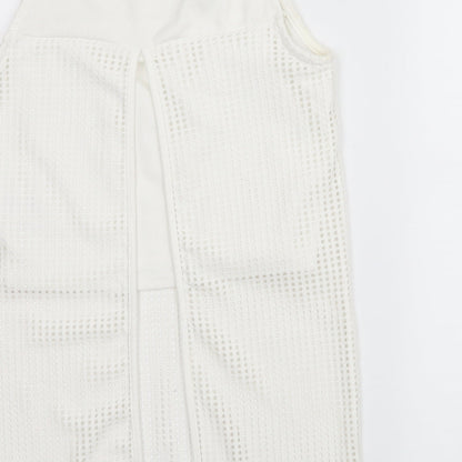 River Island Womens White   Basic Tank Size 10  - Open back