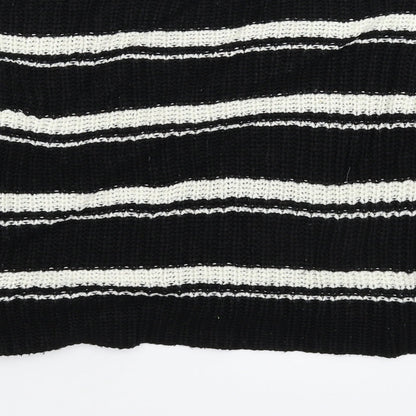 New Look Girls Black Striped Knit Pullover Jumper Size 12-13 Years