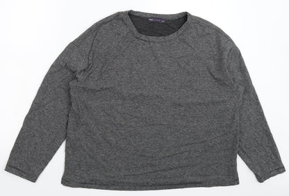 Marks & Spencer Womens Grey Striped  Pullover Jumper Size 16
