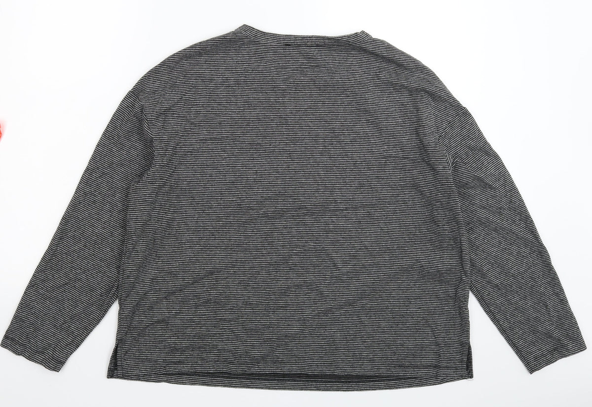 Marks & Spencer Womens Grey Striped  Pullover Jumper Size 16