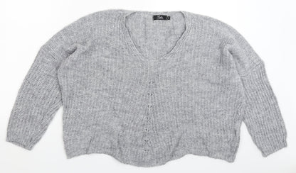Yida Womens Grey  Knit Pullover Jumper Size M