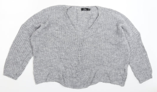 Yida Womens Grey  Knit Pullover Jumper Size M