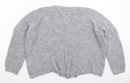 Yida Womens Grey  Knit Pullover Jumper Size M