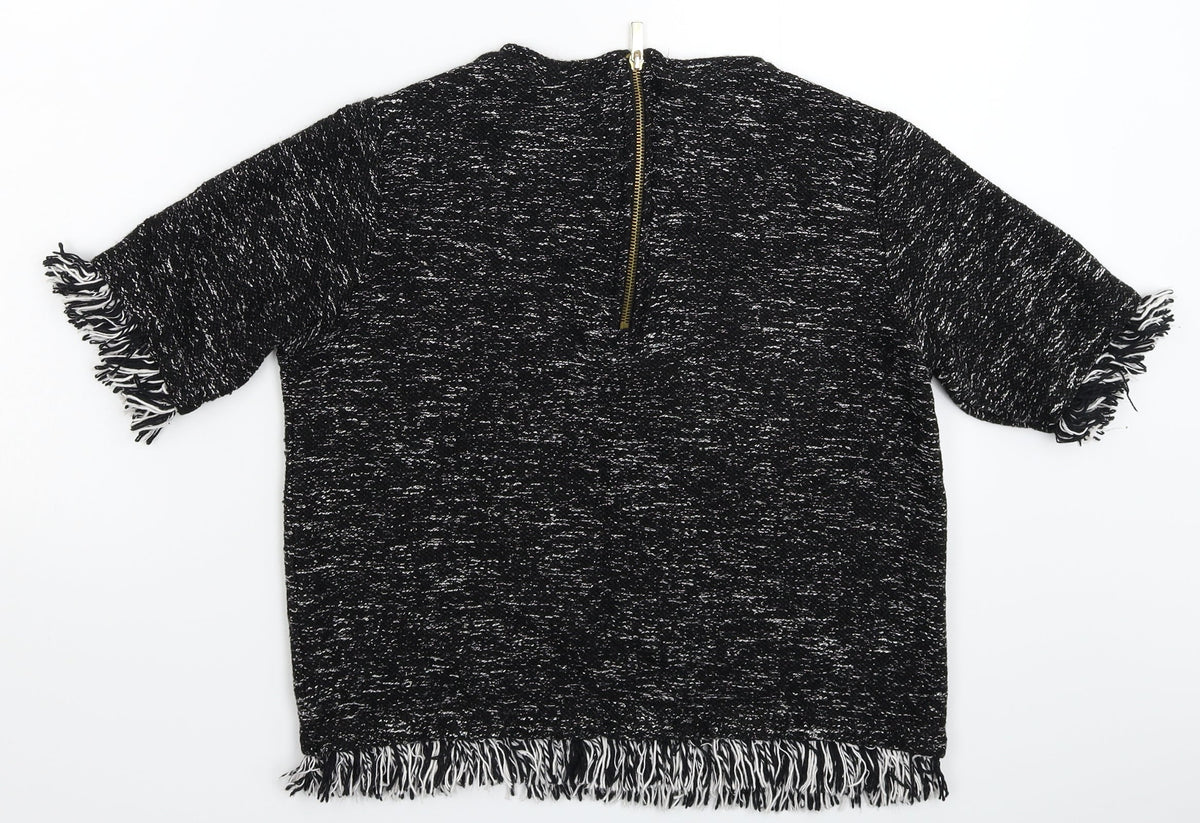 River Island Womens Black  Knit Pullover Jumper Size 10