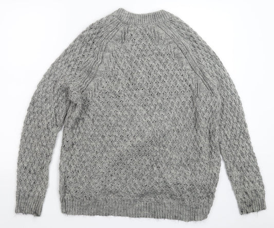 H&M Mens Grey  Knit Pullover Jumper Size S