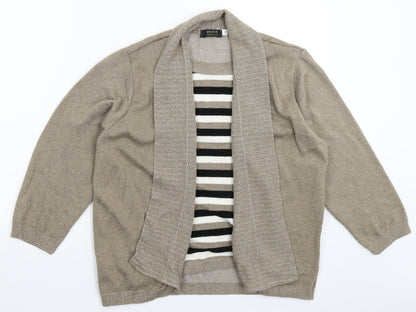Michael Gold Womens Grey Striped Knit Pullover Jumper Size XL