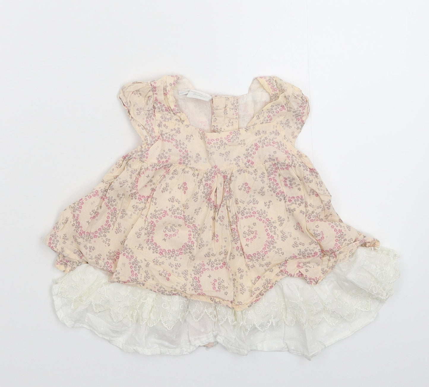 Rockabye-Baby Girls Beige Floral  Shirt Dress  Size 3-6 Months