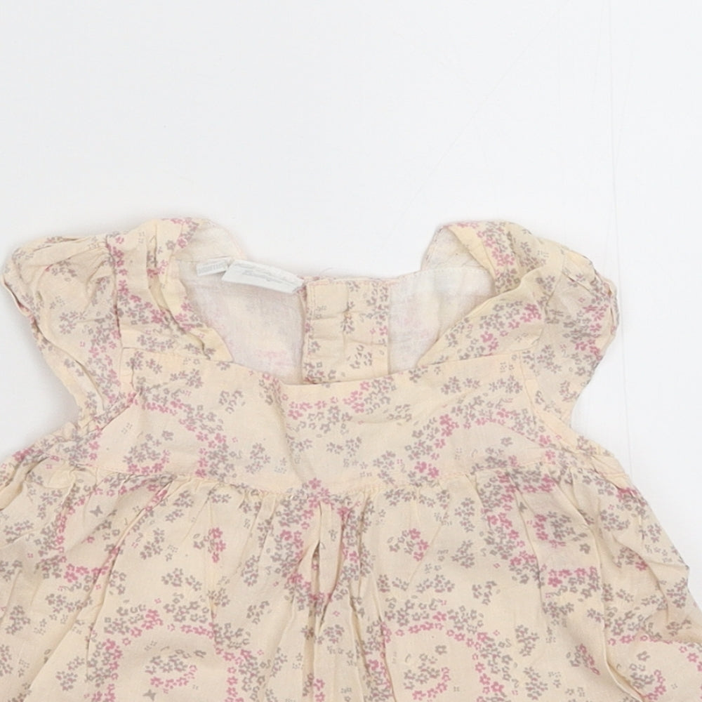 Rockabye-Baby Girls Beige Floral  Shirt Dress  Size 3-6 Months