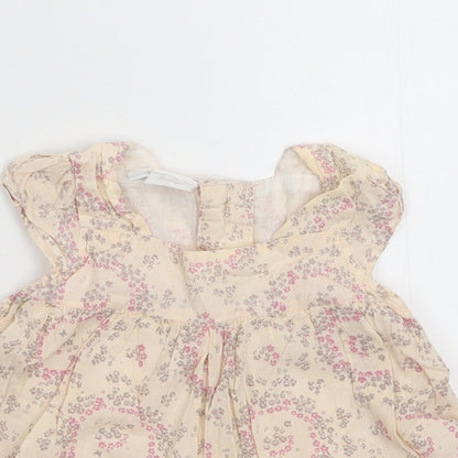 Rockabye-Baby Girls Beige Floral  Shirt Dress  Size 3-6 Months