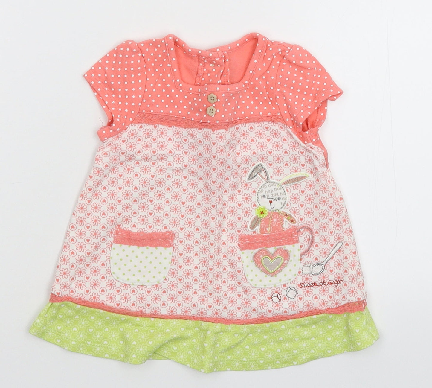 George  Multicoloured Floral  T-Shirt Dress  Size 3-6 Months