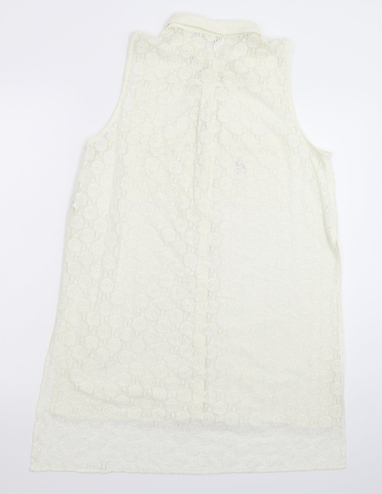 Womens UK Size 12 River Island White Basic Button-Up