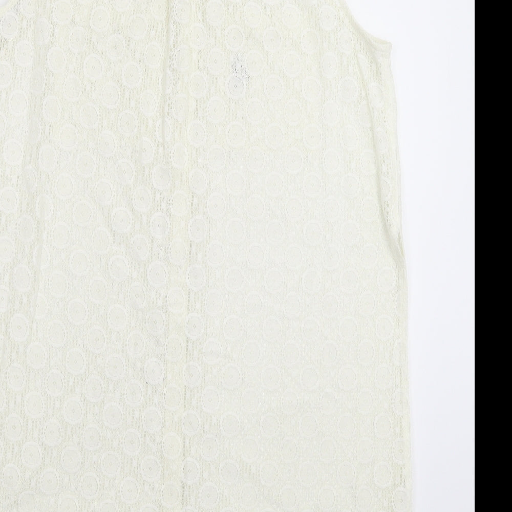 Womens UK Size 12 River Island White Basic Button-Up