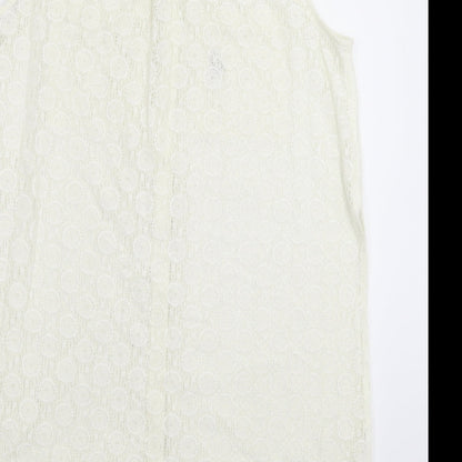 Womens UK Size 12 River Island White Basic Button-Up