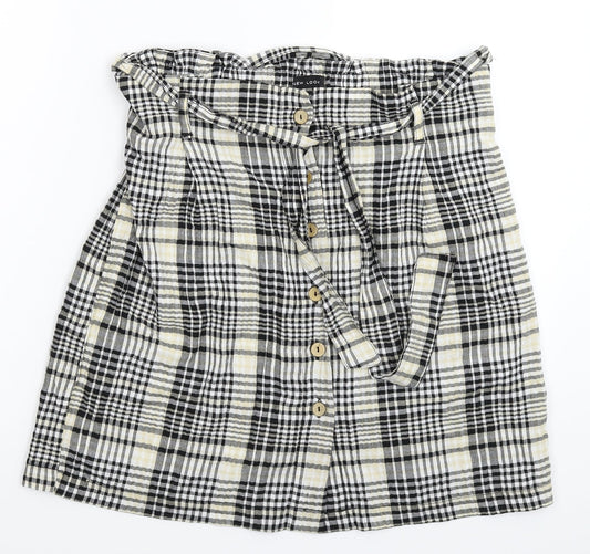 New Look Womens Multicoloured Check  Straight & Pencil Skirt Size 14