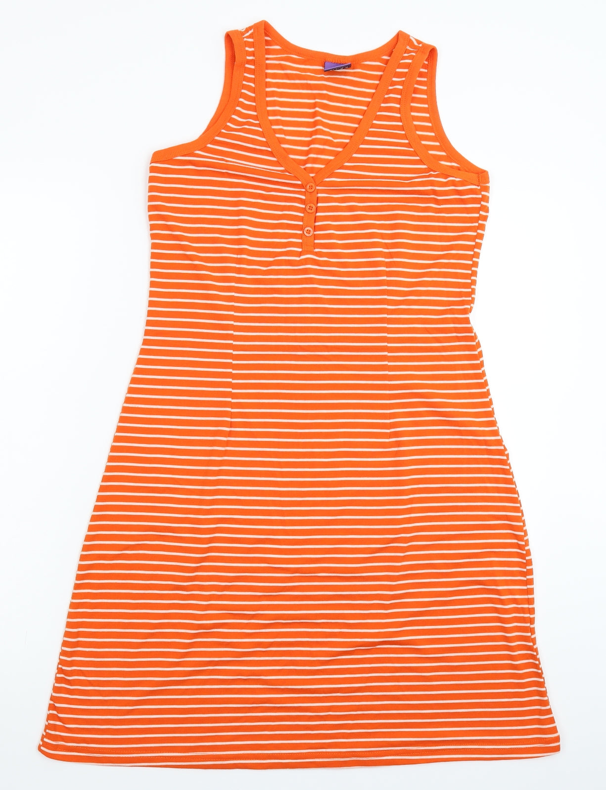 Guodil Womens Orange Striped  Basic Tank Size L