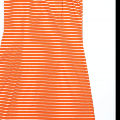 Guodil Womens Orange Striped  Basic Tank Size L