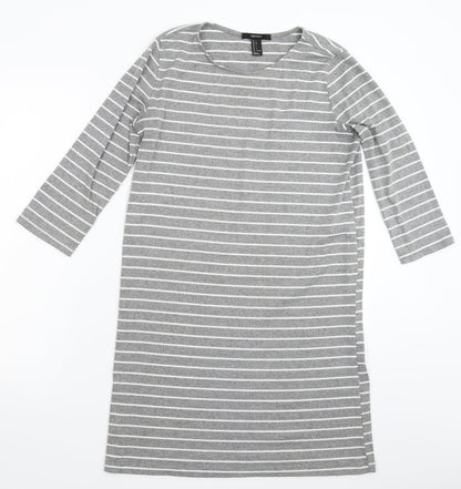 FOREVER 21 Womens Grey Striped  Jumper Dress  Size L