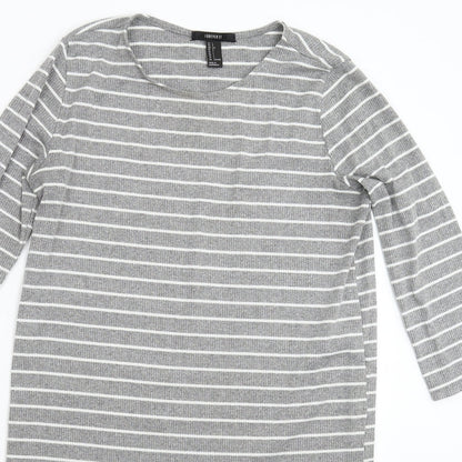 FOREVER 21 Womens Grey Striped  Jumper Dress  Size L