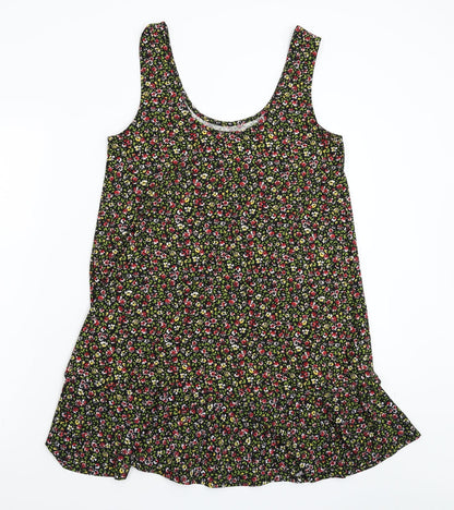 Mango Womens Black Floral  Tank Dress  Size S