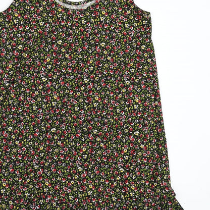Mango Womens Black Floral  Tank Dress  Size S
