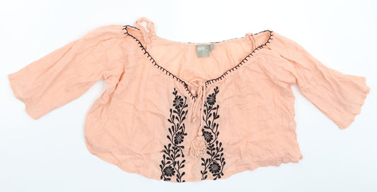 Womens UK Size 10 ASOS Beige Cropped T-Shirt