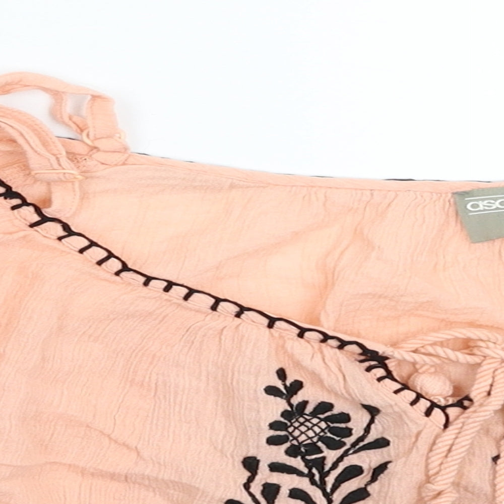 Womens UK Size 10 ASOS Beige Cropped T-Shirt
