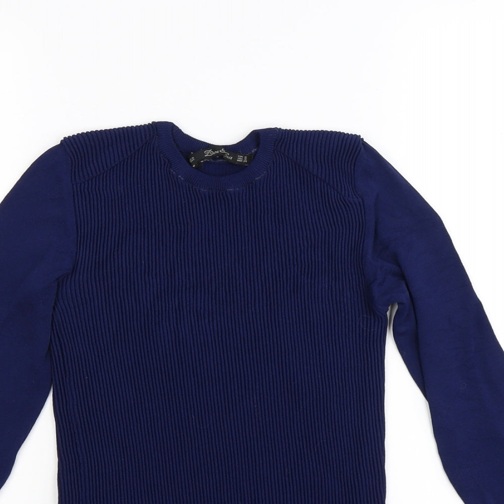 Laura Knit Womens Blue  Knit Pullover Jumper Size M