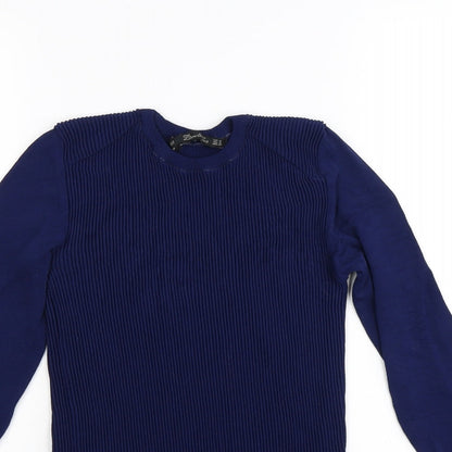 Laura Knit Womens Blue  Knit Pullover Jumper Size M