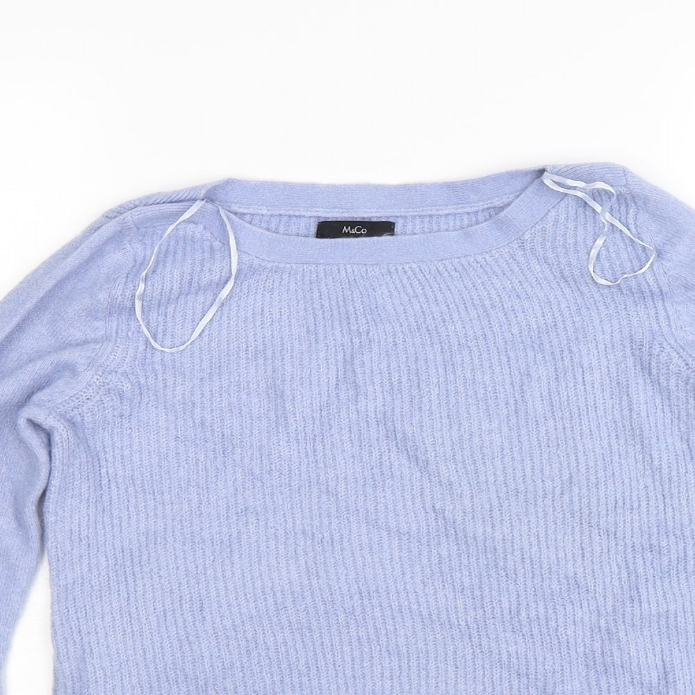 M&Co Womens Blue  Knit Pullover Jumper Size 10
