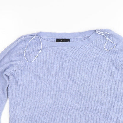 M&Co Womens Blue  Knit Pullover Jumper Size 10