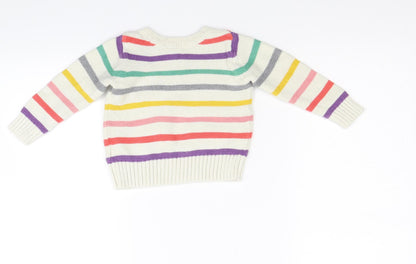 Gap Boys Beige Striped Knit Pullover Jumper Size 2 Years