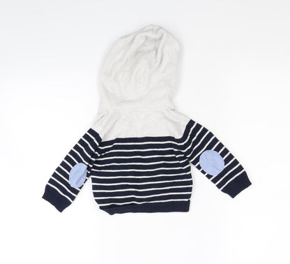 Fashion division Boys Blue Striped Knit Pullover Jumper Size 3-6 Months