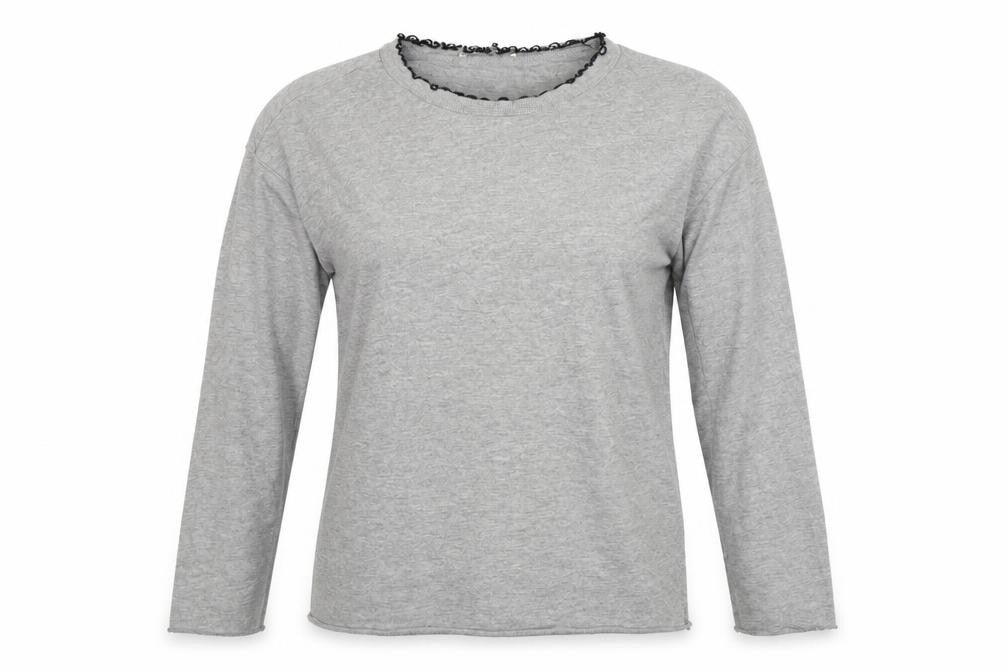 Womens Grey  Jacquard Pullover Sweatshirt Size M
