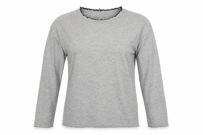 Womens Grey  Jacquard Pullover Sweatshirt Size M