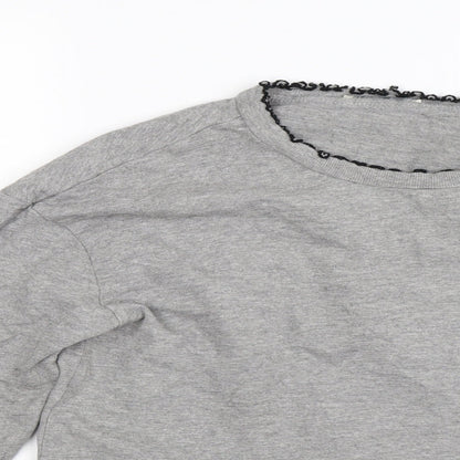 Womens Grey  Jacquard Pullover Sweatshirt Size M