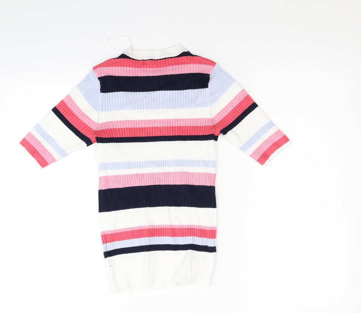 Marks & Spencer Womens White Striped Knit Pullover Jumper Size 8