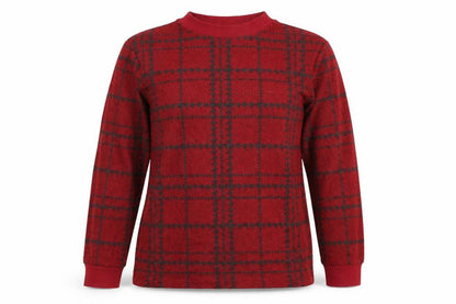 Next Womens Red Check  Pullover Sweatshirt Size 6