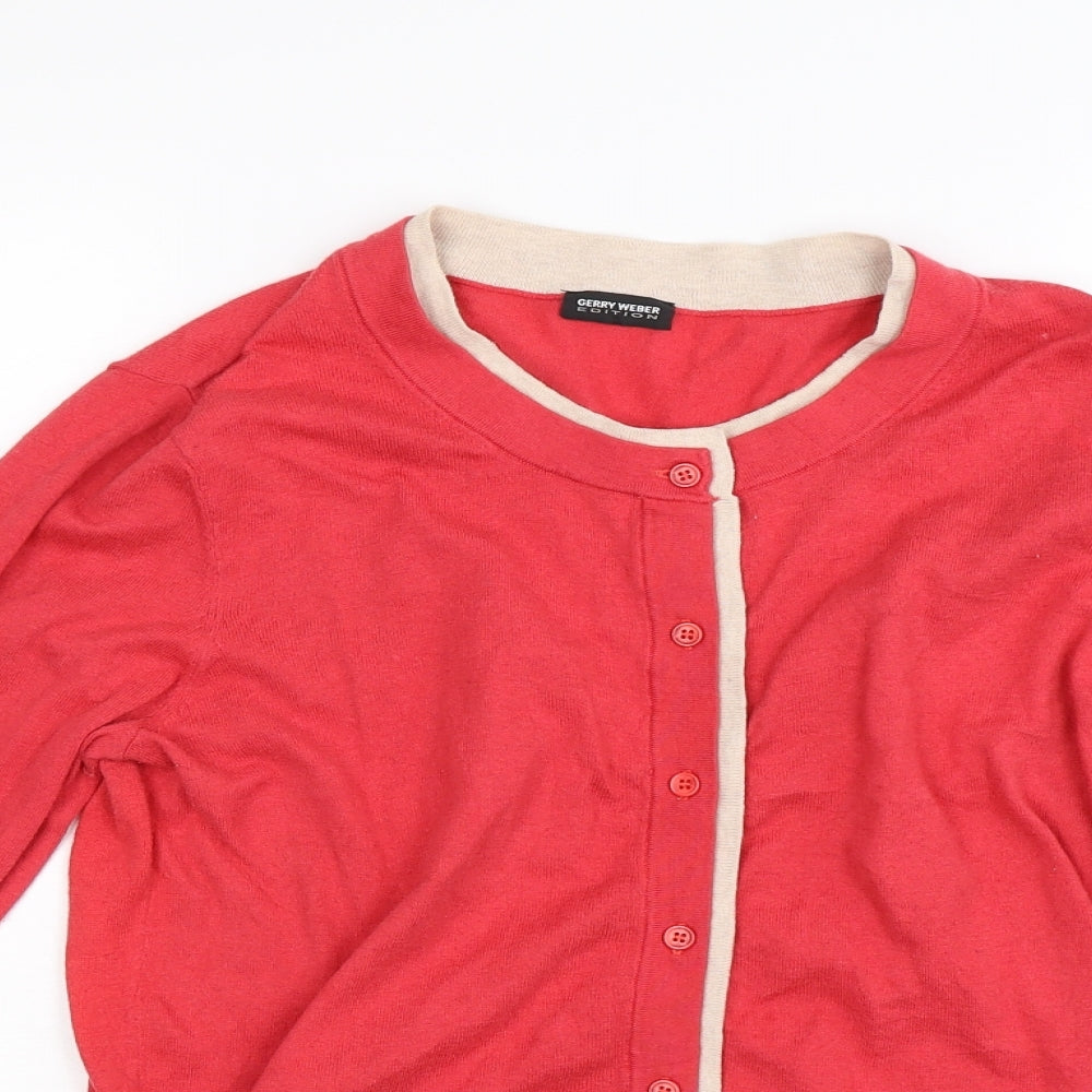 Gerry Weber Womens Red  Knit Cardigan Jumper Size M