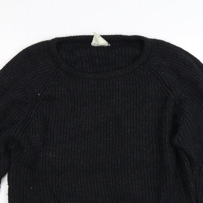 Asdale Womens Black  Knit Pullover Jumper Size 14