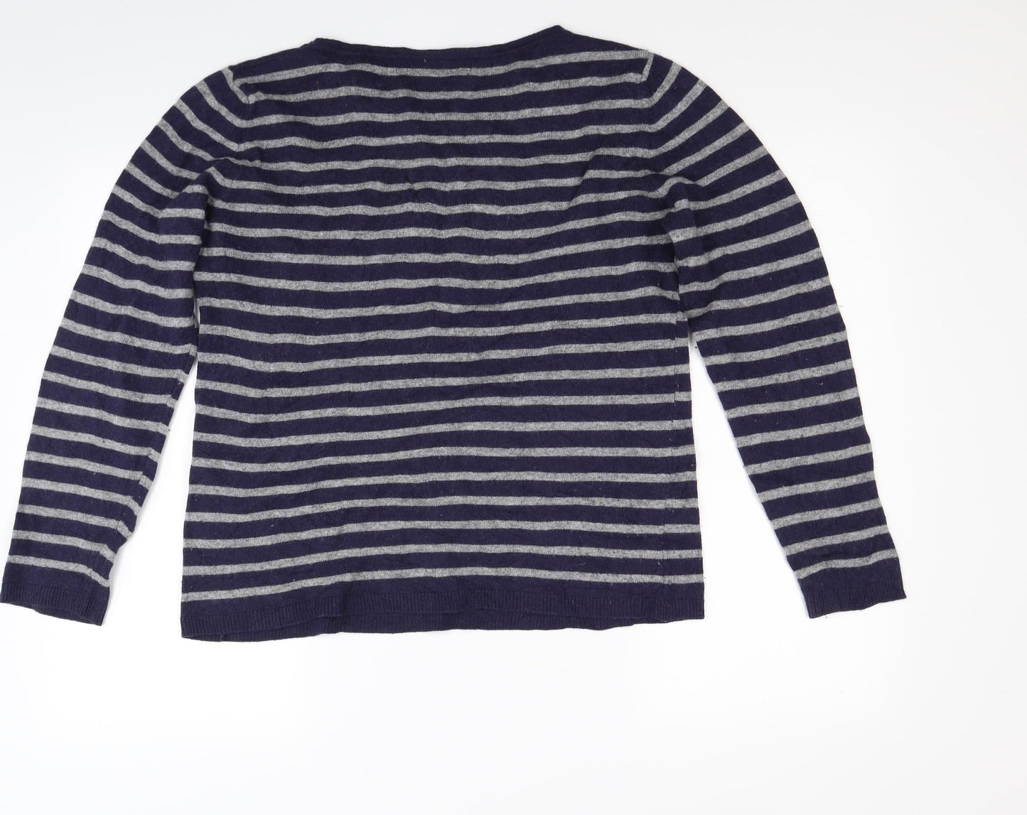 W wear Womens Blue Striped Knit Pullover Jumper Size L