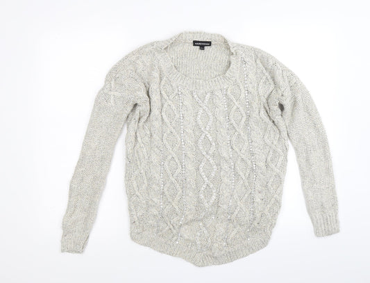 Warehouse Womens Beige  Knit Pullover Jumper Size 8