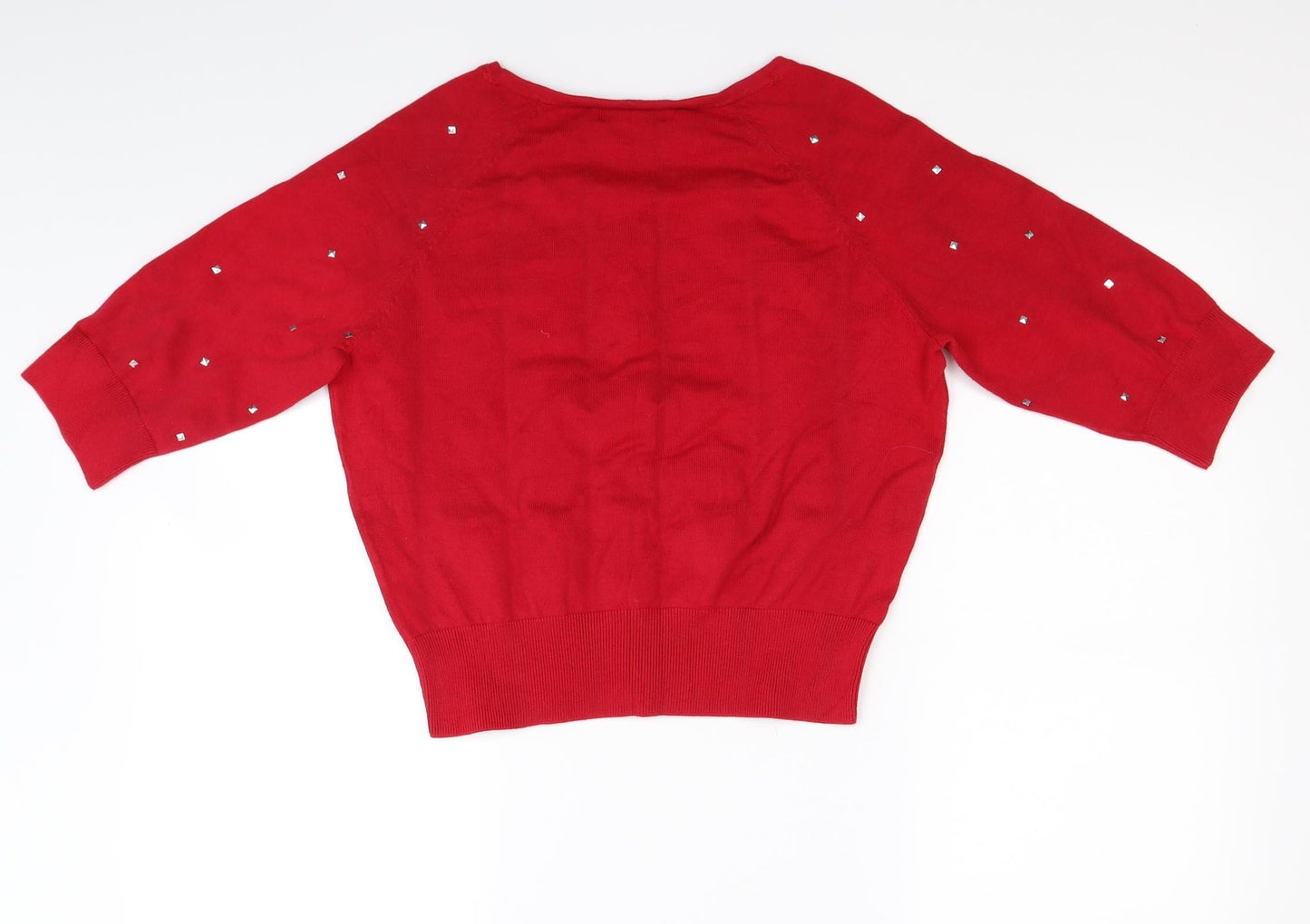 Be Beau Womens Red  Knit Pullover Jumper Size S