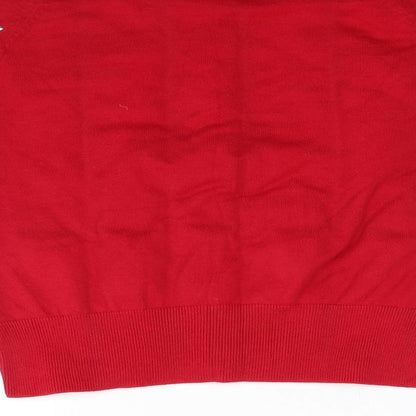Be Beau Womens Red  Knit Pullover Jumper Size S