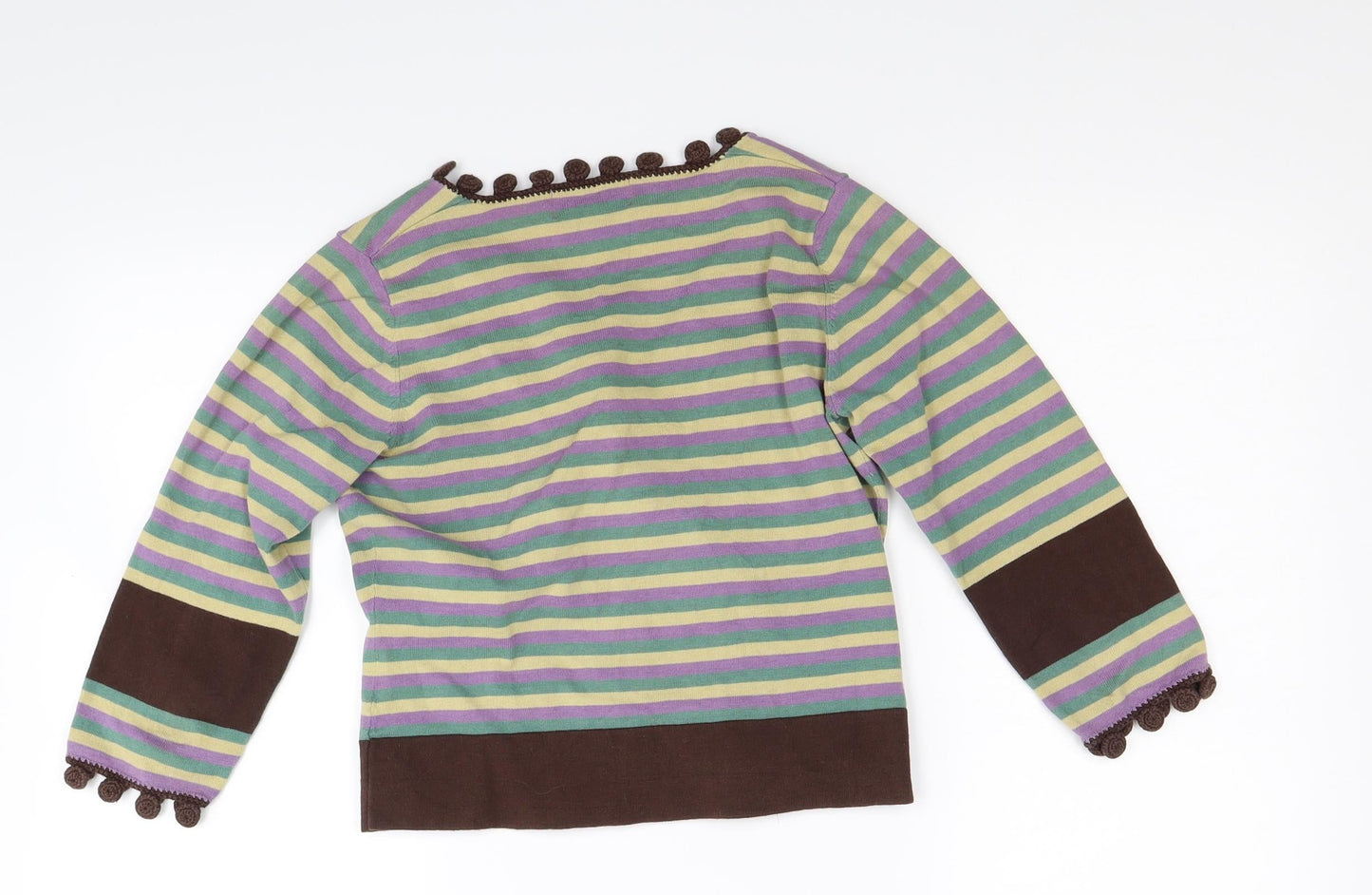 Hoss Womens Multicoloured Striped Knit Cardigan Jumper Size L