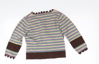 Hoss Womens Multicoloured Striped Knit Cardigan Jumper Size L