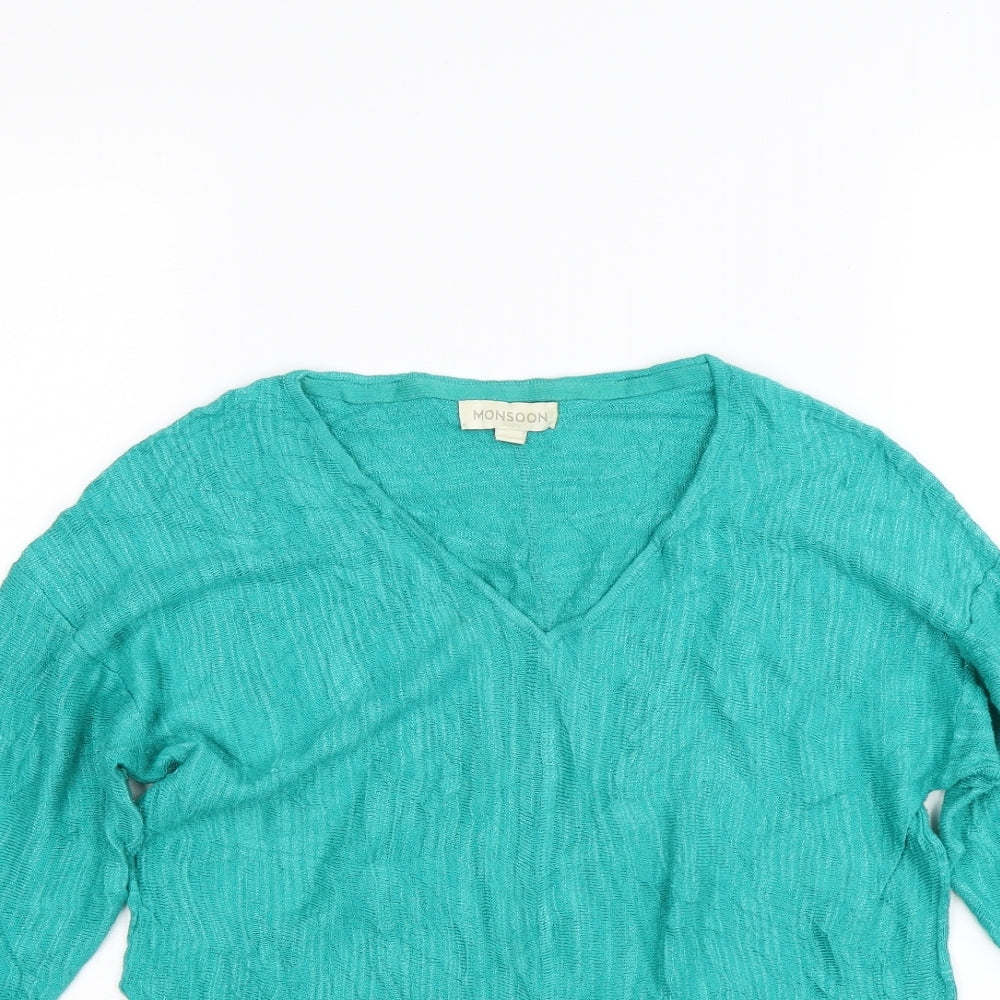 Monsoon Womens Green  Knit Pullover Jumper Size M