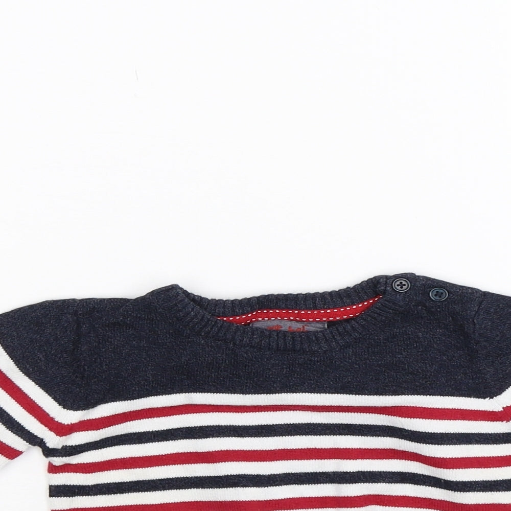 Primark Boys Blue Striped Knit Pullover Jumper Size 9-12 Months
