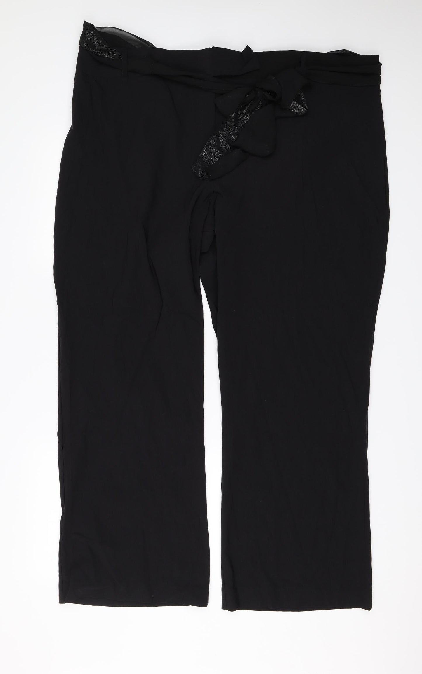 Womens UK Size 26 Preworn Regular Fit  Black Trousers