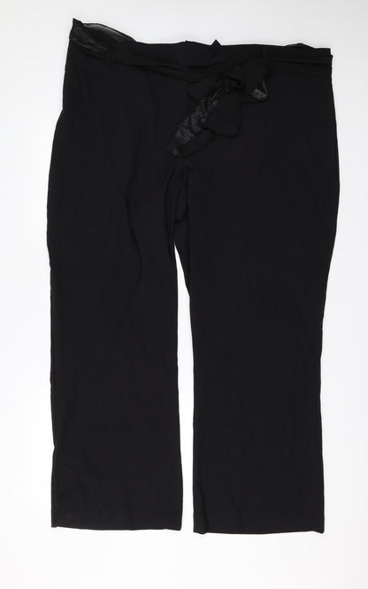 Womens UK Size 26 Preworn Regular Fit  Black Trousers